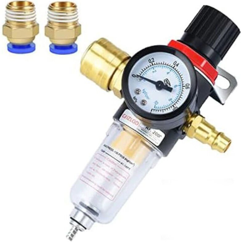1/4"-Druckluftregler, Druckluftregler, Luftkompressorfilter, Luftfilter, Feuchtigkeitsabscheider, Schnellkupplung für Dr...
