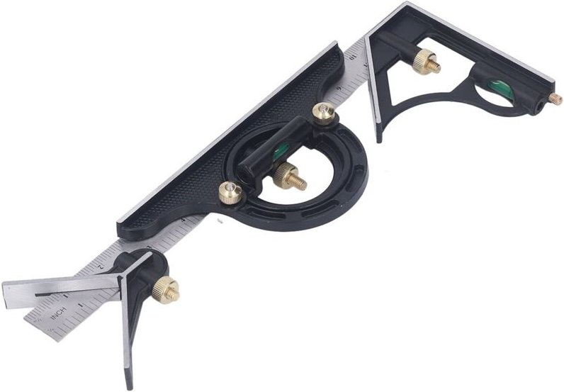 300 mm Kombinations-Winkelmesser, Anreißlineal, multifunktionales Messlineal aus Edelstahl