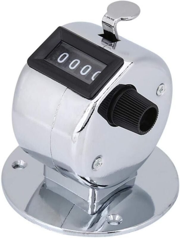 Mini-Handzähler mit 4 Ziffern aus Metall, manueller Zählzähler mit Metallsitz für Golfsportspiele - Lablanc