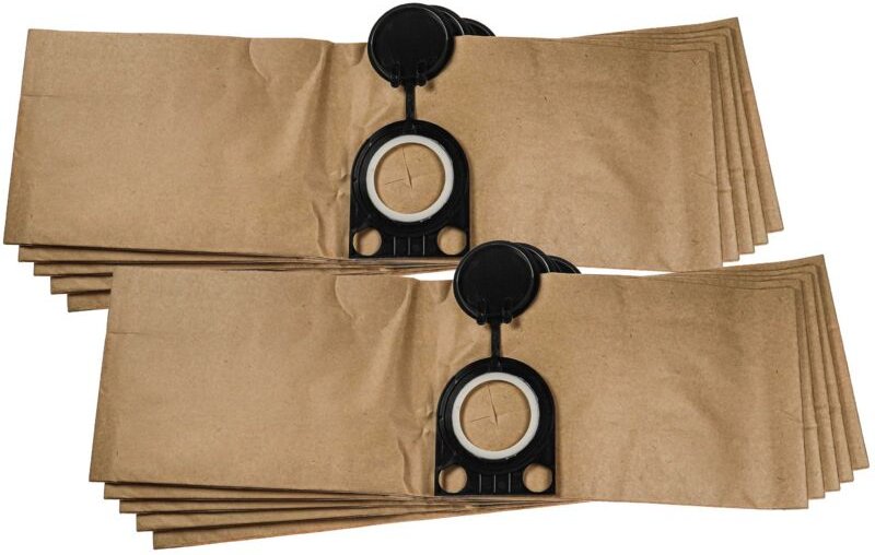 10x Staubsaugerbeutel kompatibel mit Milwaukee ase 1400, asm 1400 Staubsauger - Papier, 61cm x 19cm, braun - Vhbw