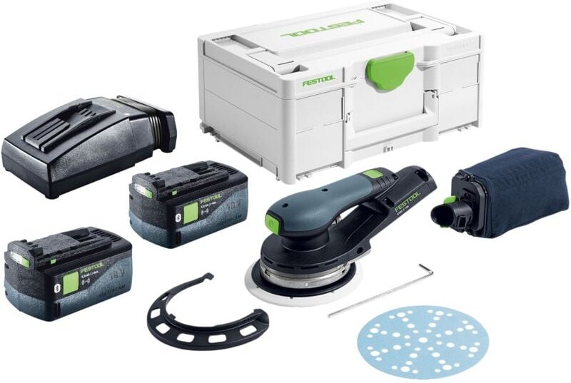 Festool ETSC 2 150-Basic Akku Exzenterschleifer 18 V 150 mm Brushless + 2x Akku 5,0 Ah + Ladegerät + Systainer