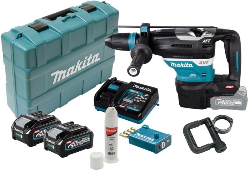 Sds+ 40V Max xgt Bohrhammer – Makita mit 2 40V 4,0Ah Akkus – Ladegerät – Bluetooth – MakPac – DC40RA – HR005GM202