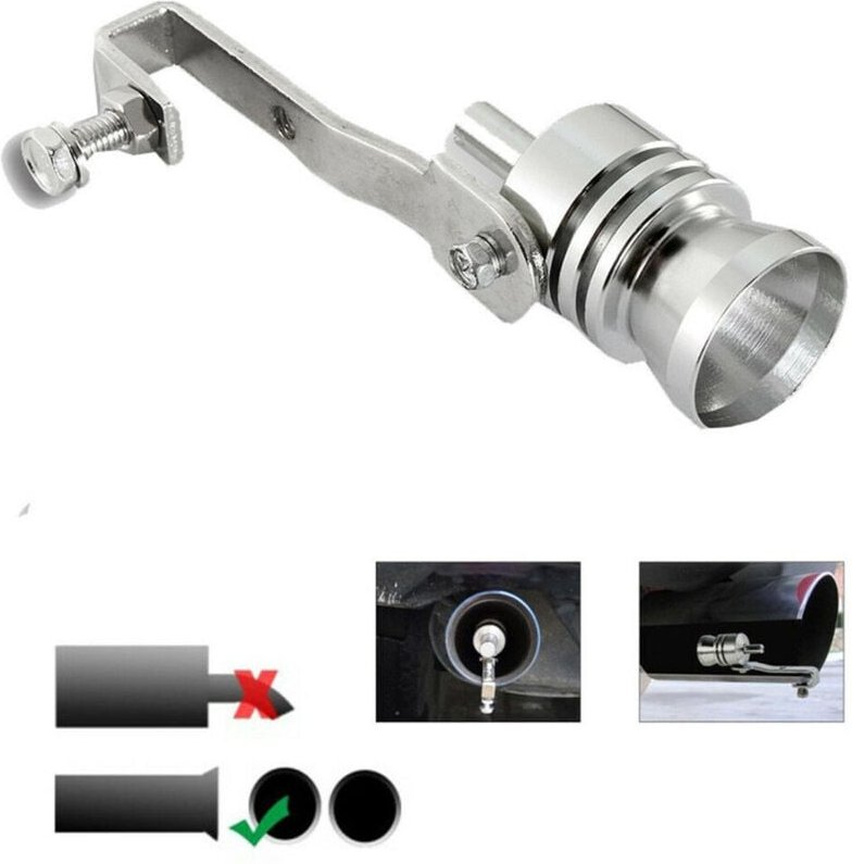 Trade Shop - AUTO TUNING KIT TURBO EFFEKT PFEIFE SCHALLDÄMPFER TERMINAL TURBINEN SOUND - S 1600CC