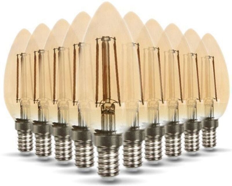 Set mit 10 LED-Lampen E14, bernsteinfarben, 4 w, 40 w, 400 lm Farbtemperatur: Warmweiß 2200K