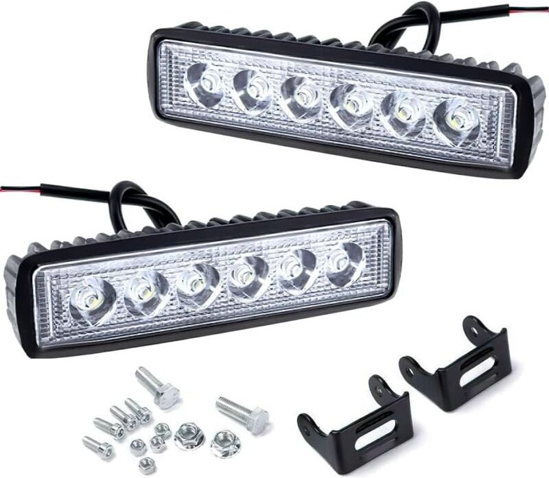 2 Stück LED-Arbeitsscheinwerfer, 12 v 24 v Flutlicht Spot Arbeitslicht LED-Scheinwerfer mit großer Reichweite für Motorr...