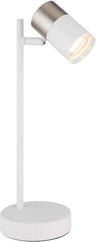 Tischleuchte Beistelllampe Schreibtischlampe Metall Weiß Wippschalter h 35 cm