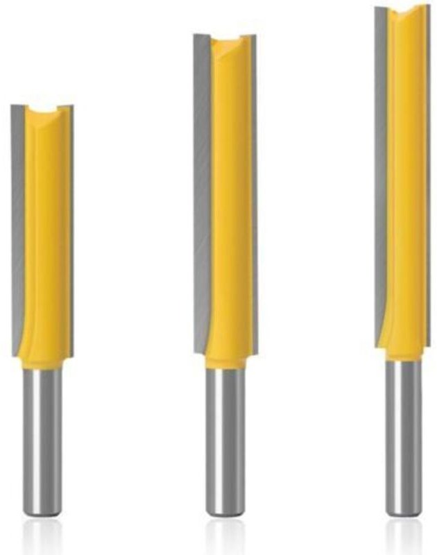 3 Stück Fräser 8mm, Bündigfräser, Hartmetall-Fräser, Extra-langer Holzfräser, Nutfräser für Holzbearbeitung, Geradfräser...