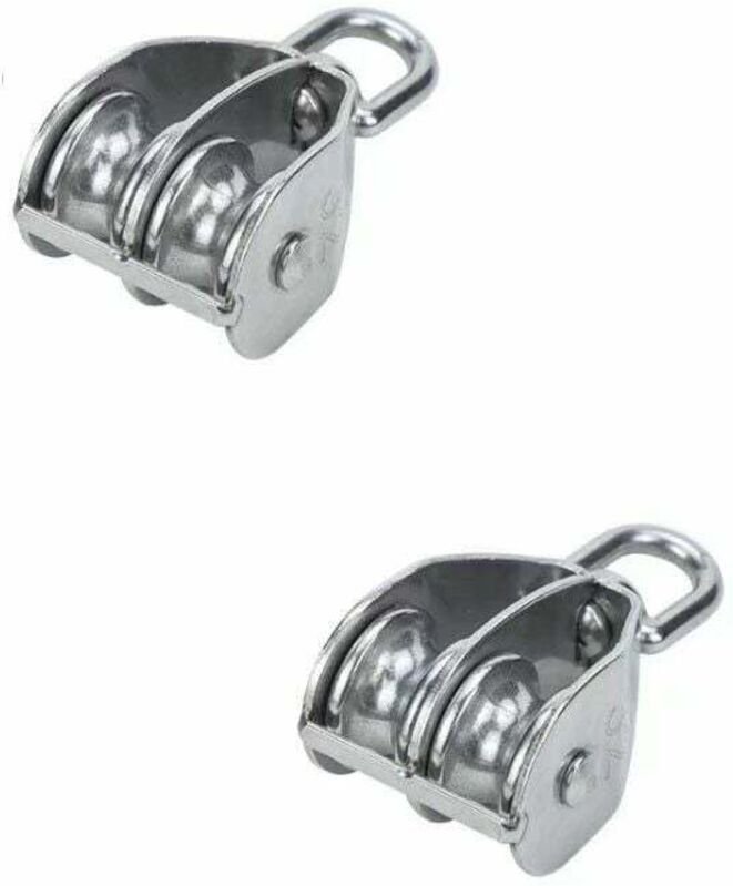 Stück Doppelrollenblock M20 Feste Riemenscheibe Edelstahl Doppelrad-Heberolle für Kabel