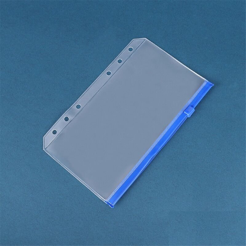 12 Stück A6 6-Loch-Ordnertaschen, Wasserdichte PVC-Budgetumschläge, Reißverschluss-Ordnertaschen für Notebook-Planer, Re...