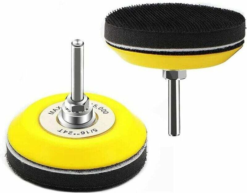 2er-Pack 3-Zoll-Klett-Schleifpads für Schleifscheiben mit 6-mm-Schaft für Bohrmaschinen