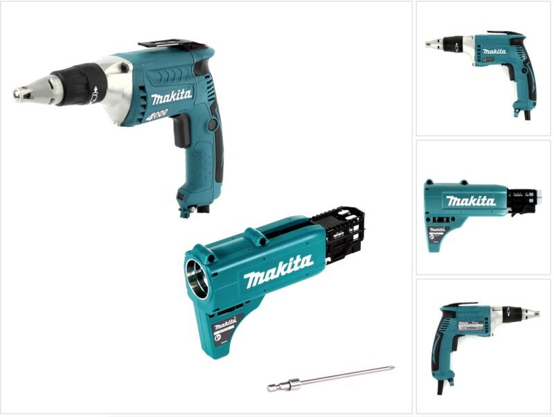 Makita FS 4300 570 W Schrauber / Trockenbauschrauber / Schnellschrauber + Makita Magazinvorsatz