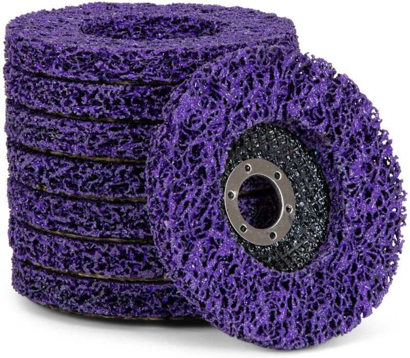 Memkey - 5er-Set Reinigungsscheiben, für Winkelschleifer, csd, grob, Durchmesser: 125 mm, lila