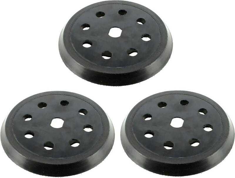 3x Trade-shop Klett 8-Loch Schleifteller Haftteller Stützteller 125mm kompatibel mit Black & Decker BD190, KA190, SPEC37...