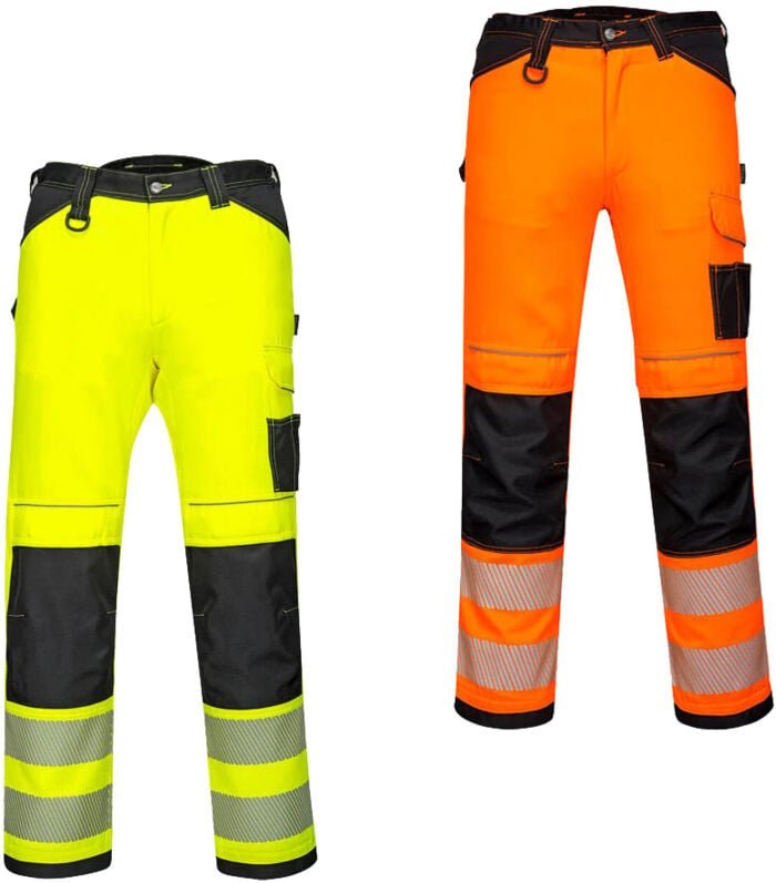 Portwest PW303 Stretch-Warnschutz Arbeitshose - 34 - Gelb
