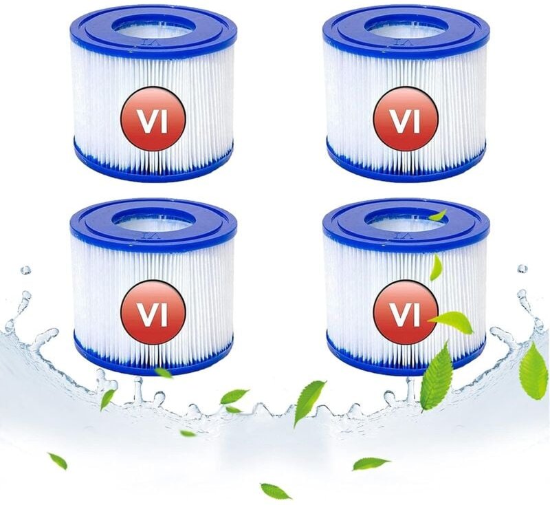 Crediri Ersatzfilterkartuschen für Bestway vi, VI-Filterkartusche für Lay-Z-Spa Miami, für Vegas, für Monaco-Size, Jacuz...