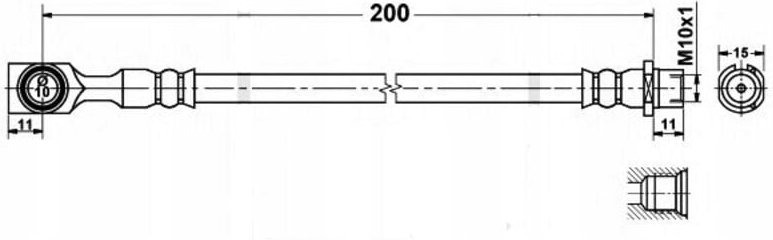 Flexibler Bremsschlauch. Hinterer Bremssattel: Opel Astra G - Zafira A