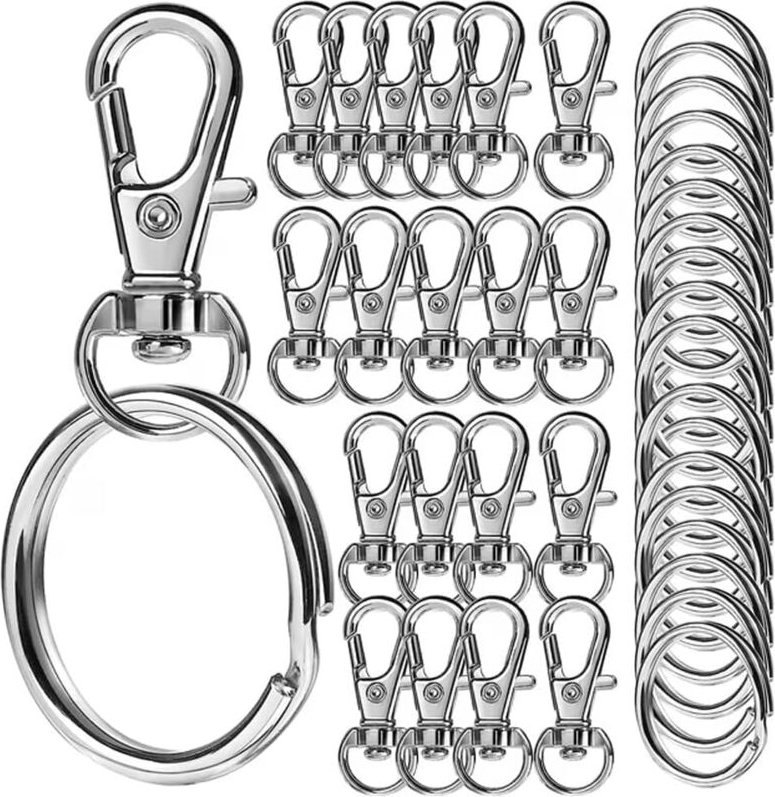 Bluedeer - 40 Stück Karabiner Schlüsselanhänger, Karabinerhaken Klein, Karabinerhaken mit Drehgelenk für Bastelarbeiten ...