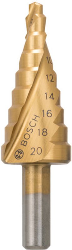 Stufenbohrer HSS-TiN, 4 - 20 mm, 8 mm, 75 mm, 9 Stufen - Bosch