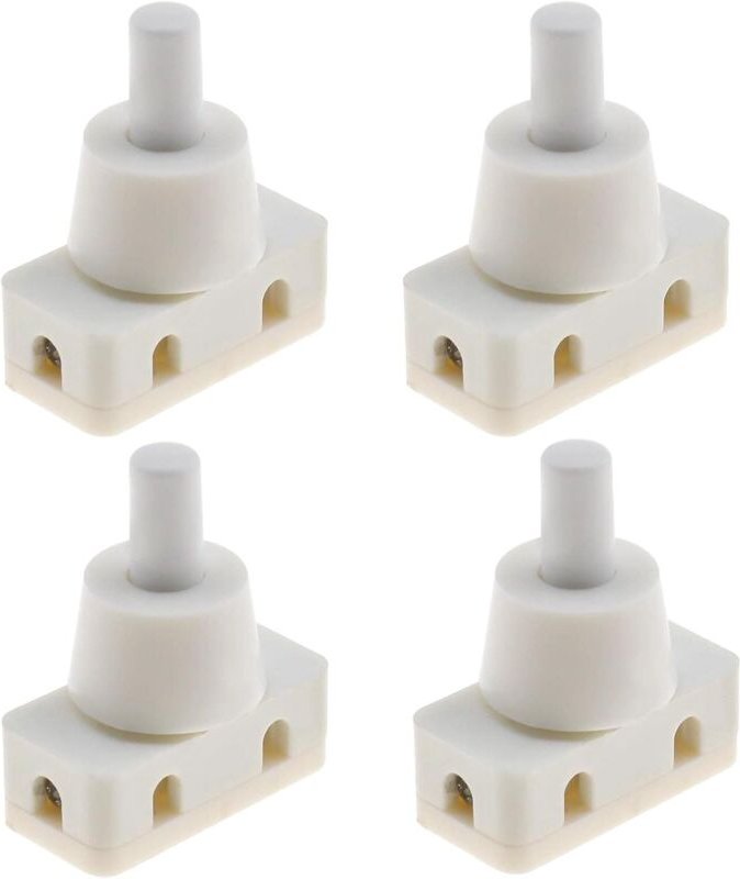 4x Ein/Aus-Drucktastenschalter, Einbau-Druckschalter mit Draht und Schraubverschluss, 220 V 60 Hz, 10 A, für Schreibtisc...