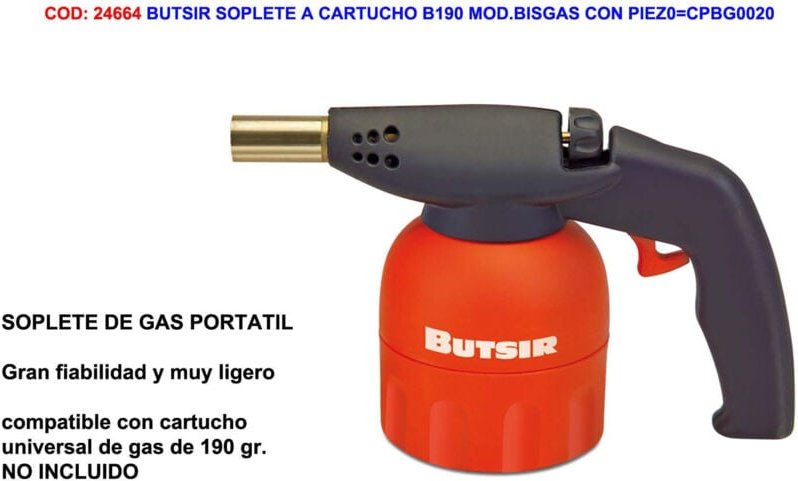 Kartusche B190 Mod. Bisgas mit Piezo CPBG0020