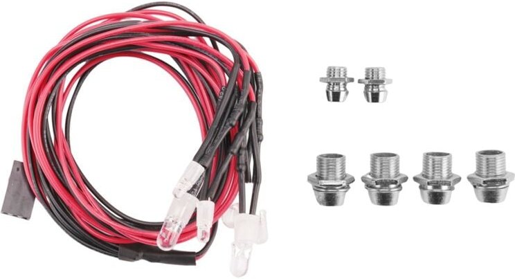 Tlily - 6 LED-Licht-Kit 2 Weiß Rot Blau für 1/10 1/8 SCX10 D90 rc Auto