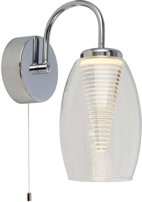 Searchlight - Wandleuchte led Wandlampe Chrom Glas Schlafzimmerleuchte Flurlampe h 26,5 cm
