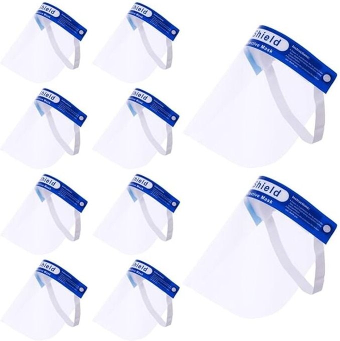 10 Teile Sicherheitsvisier, Sichtschutz, groß, verstellbar, transparent, stoßfest und klebesicher - Lntyq