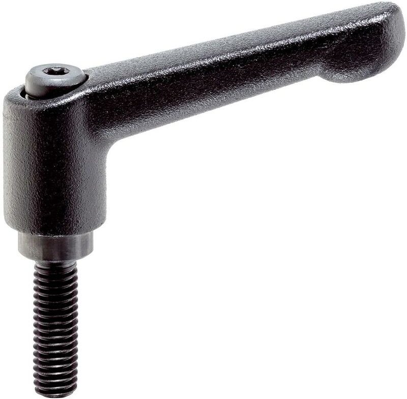 Halder - Verstellbarer Klemmhebel d1=13mm d2=M4 l1=20mm schwarz