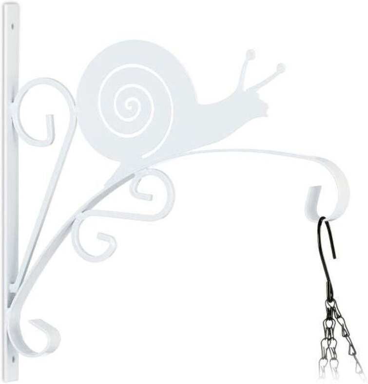 Hanging basket bracket with snail