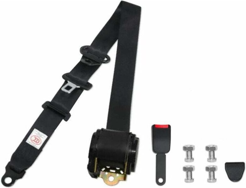 Universeller, einziehbarer 3-Punkt-Sicherheitsgurt, 1 Stück, für Pkw und Busse, Schwarz