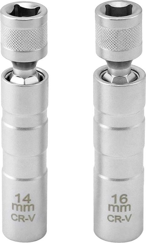 Thumbnail - 2er-Pack 16 mm/14 mm langer magnetischer Zündkerzenschlüssel, Zündkerzenstecker-Auszieher, 3/8 Zoll - 10 mm flexible Zün...
