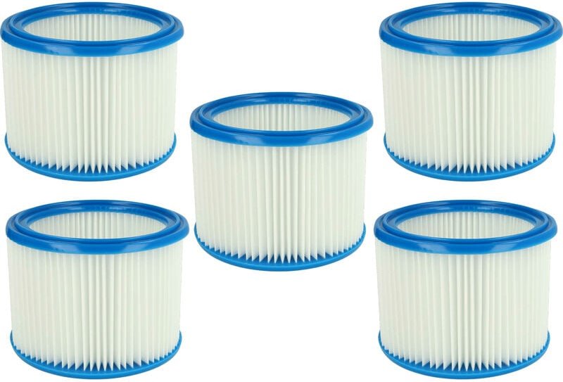 vhbw Filterset 5x Faltenfilter Ersatz für Nilfisk 302000461, 302000490 für Nass- und Trockensauger - Filter, Patronenfil...