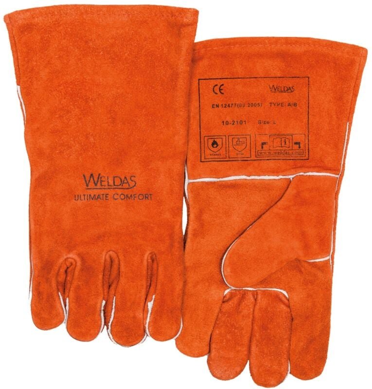 Weldas - 5-Finger-Schweißerhandschuh 10-2101 , Gr. 9,5 rechts + links