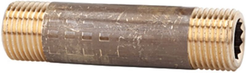 Riegler Rohrdoppelnippel, G 1/2, Länge 120 mm, Messing blank