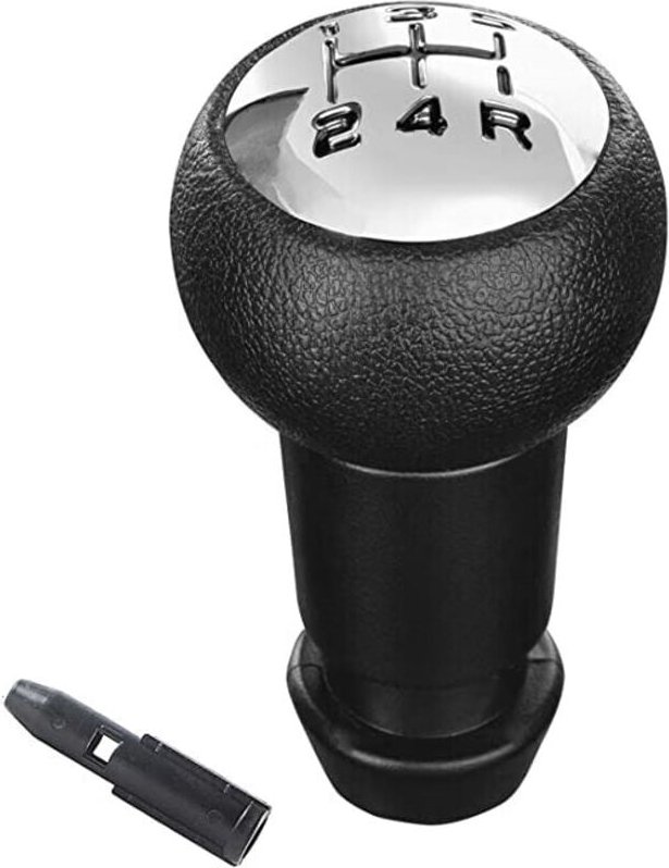 Schwarz und Silber, 5-Gang-Schaltknauf für Peugeot 106 107 207 301 307 308 407 408 508 3008 1007 / citroen C2 C3 C4 Pica...