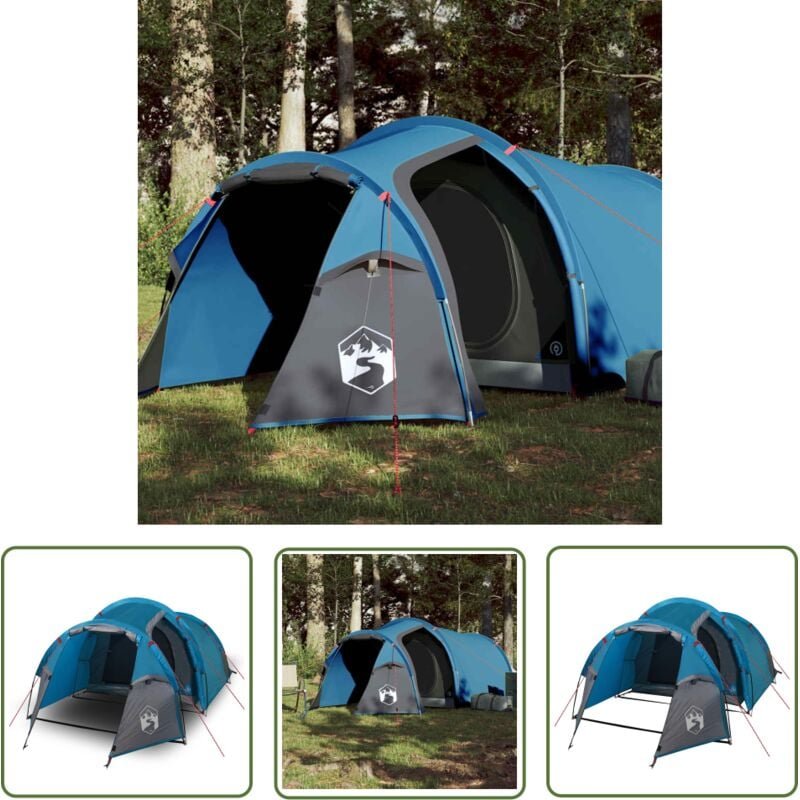 Tunnelzelt 2 Personen Blau Wasserdicht - Tunnelzelt - Campingzelt - Wasserfestes Zelt - Zwei-Personen-Zelt - Blaues Zelt...