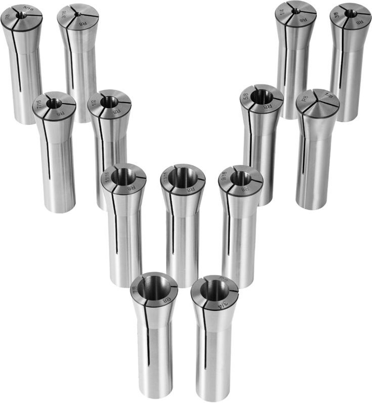 VEVOR 13-teiliger Präzisions-R8-Spannzangensatz, 1/8-7/8 Zoll (3,2-22,2 mm), Kohlenstoffstahl-Spannzangenfutter 30 μm TI...