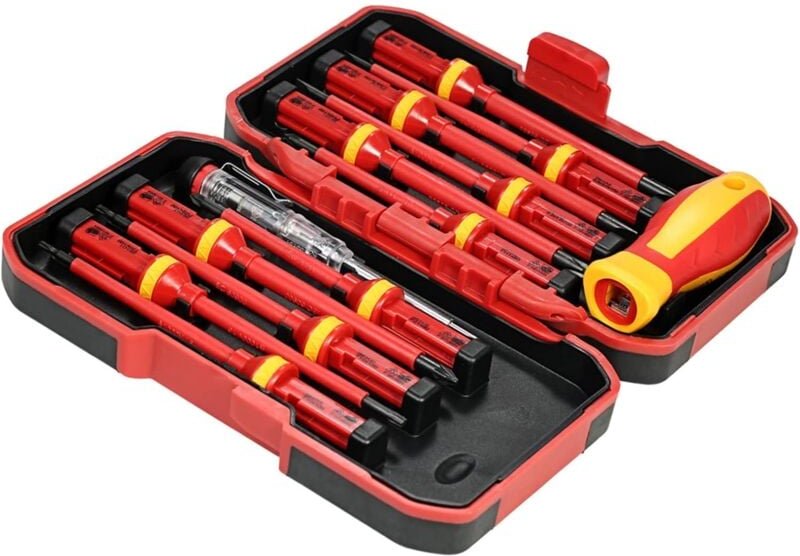 Elektriker-Schraubendreher-Set, 13-teilig, isoliertes 1000-V-Schraubendreher-Set mit Reparaturwerkzeugen, Elektriker-Rep...