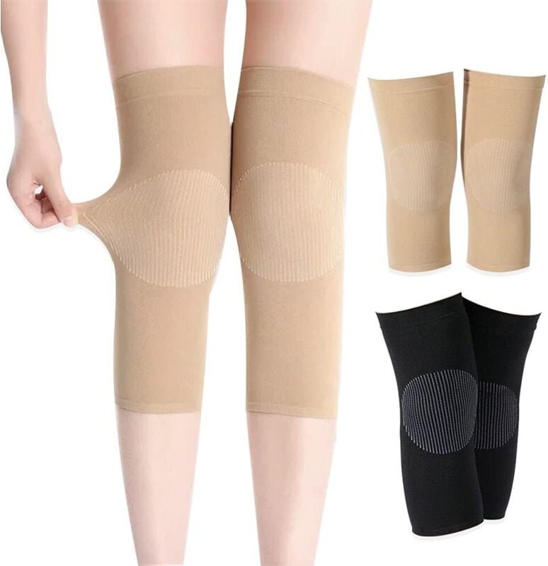 2 pares de rodilleras térmicas de cachemira elásticas y transpirables para aliviar el dolor articular y la artritis, ide...
