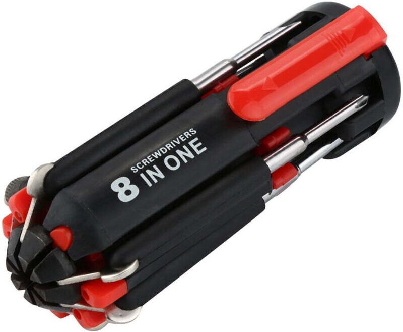 Vtizikl Tournevis de Poche 8 en 1 Tournevis Multifonction avec lumière pour l'entretien du Bricolage réparation de Trava...