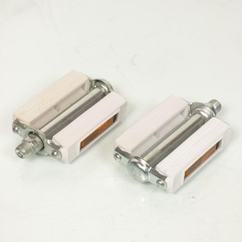 Rechtes und linkes Pedal Union K465 weiß Rückstrahler für Fahrrad