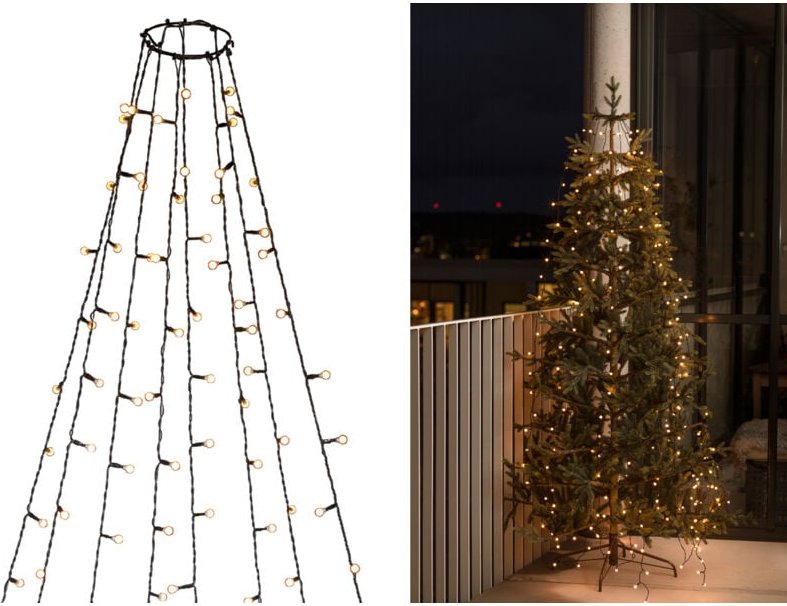Thumbnail - Konstsmide - Hängende led Christbaum Lichterkette 240 bernsteinfarbene LED´s - 'Baummantel'