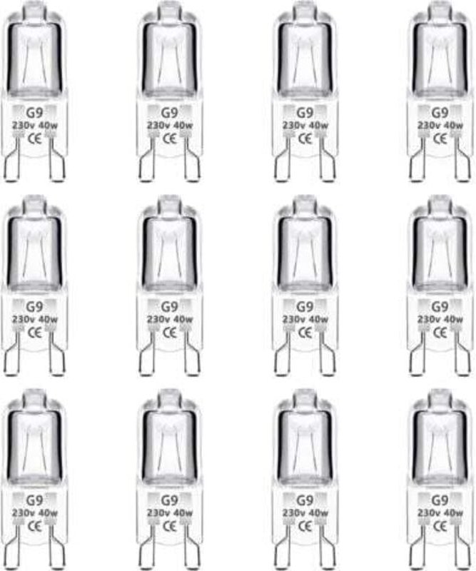Thumbnail - Jalleria - 12er-Pack G9-Halogenlampe, 40 w, 230 v, dimmbar 0 – 100 %, 560 lm, Warmweiß 2700 k, G9-Bi-Pin-Sockel, Halogen...