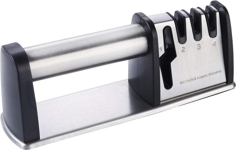 Aougo - Messerschärfer, manuelle Messerschärfer für Werkzeuge mit 4 in 1 für Küche und Haushalt, professioneller Scheren...