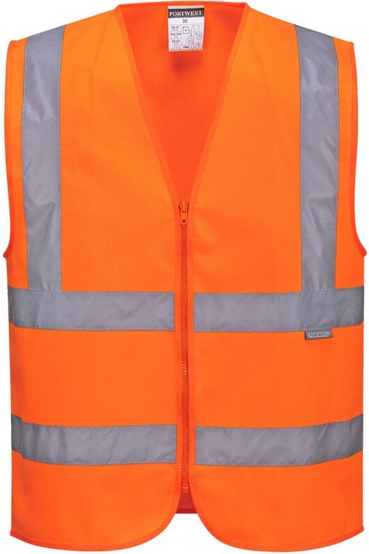 Hi-Vis-Weste mit Reißverschluss Orange 2XL