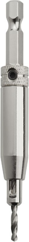 SOTECH Zentrierbohrer Ø 2,7 mm HSS4241 Stahl mit Sechskantschaft Scharnier Bohrhilfe mit gefederter Führungshülse zum Vo...