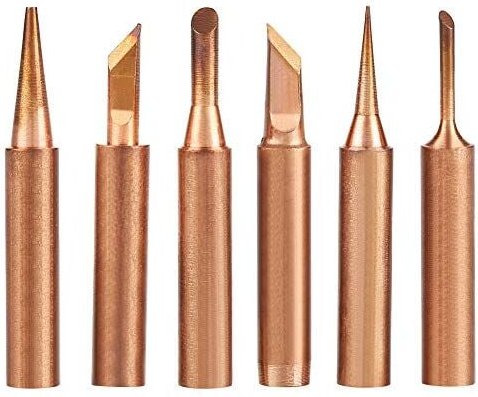 Thumbnail - Akozon Lötkolben Tipps Ersatz Lötspitze 6pcs Bleifreies Kupfer Eisen Lötspitze K SK 1C 3C B I Für 936 Lötstationen