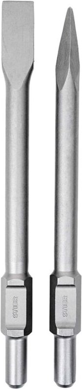 Sds-hex Flachmeißel Spitzmeißel Set, 410 mm, für Abbruchhammer, vielseitig einsetzbar, guter Materialabtrag - Stier