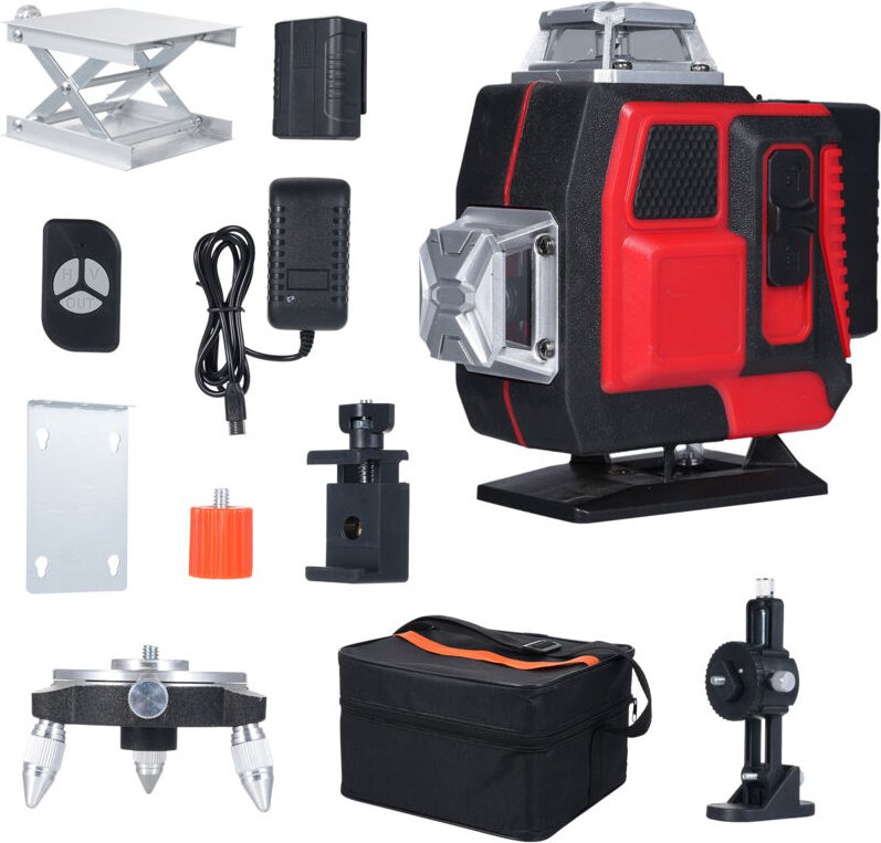 360° Grüner Laser Level 4D 16 Linien, 3° Selbstnivellierender Baustellenlaser, mit Akku und drehbarer Halterung - Ej.lif...