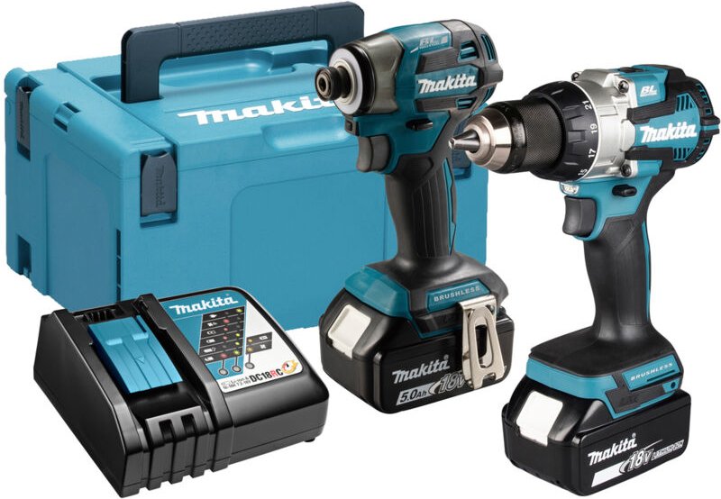 Makita Kombo-Kit LXT DTD173 • DDF489 • Ladegerät • 2 x 5,0 Ah Akku • Koffer